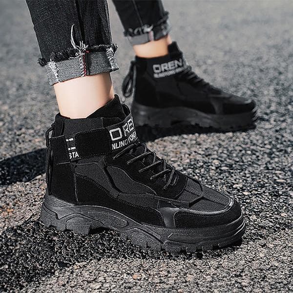 남성 캐주얼 레터링 벨크로 스웨이드 워커 ZG-W111