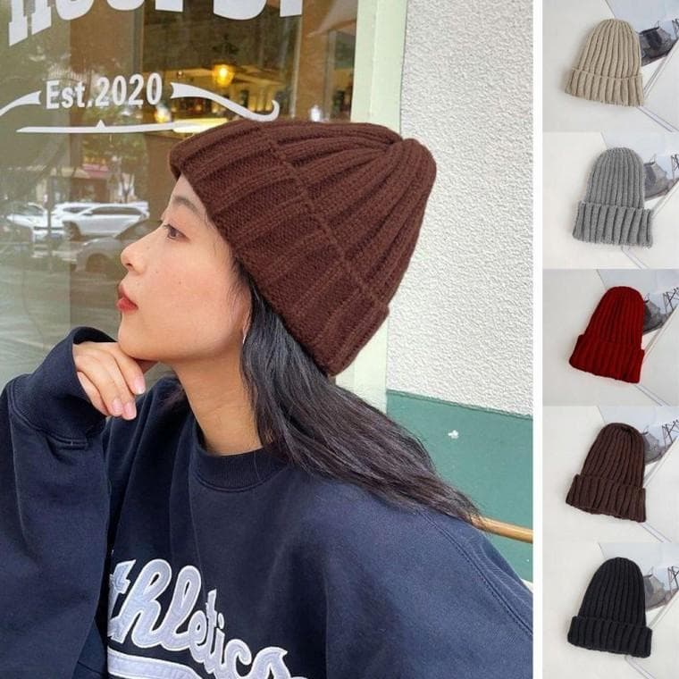 남성 여성 왕 골지 외출 캐주얼 패션 니트 비니 여자 모자 빅비니 큰비니 꽈배기 트위드