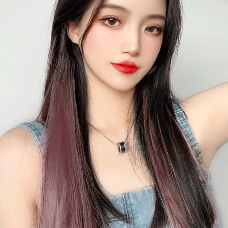 똑딱이 부분가발 컬러 브릿지 헤어피스 5p 애쉬로즈