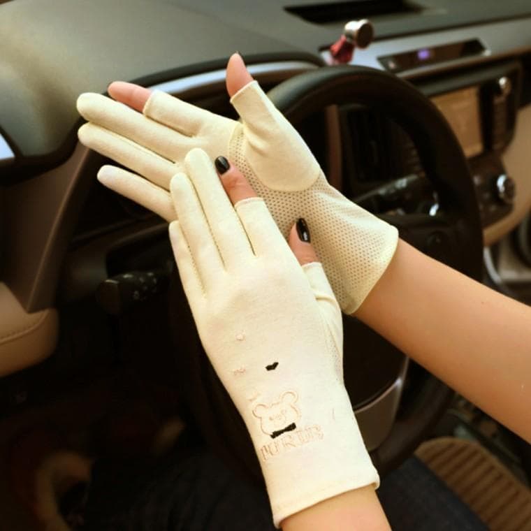 큐트곰돌이 여성 스포츠장갑 2컷 운전장갑 (아이보리)
