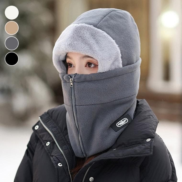 여성 부드러운 플리스 후드 넥워머 방한용품