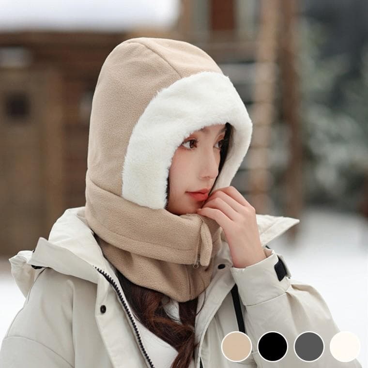 소프트 기모 후드 워머 여자 바라클라바