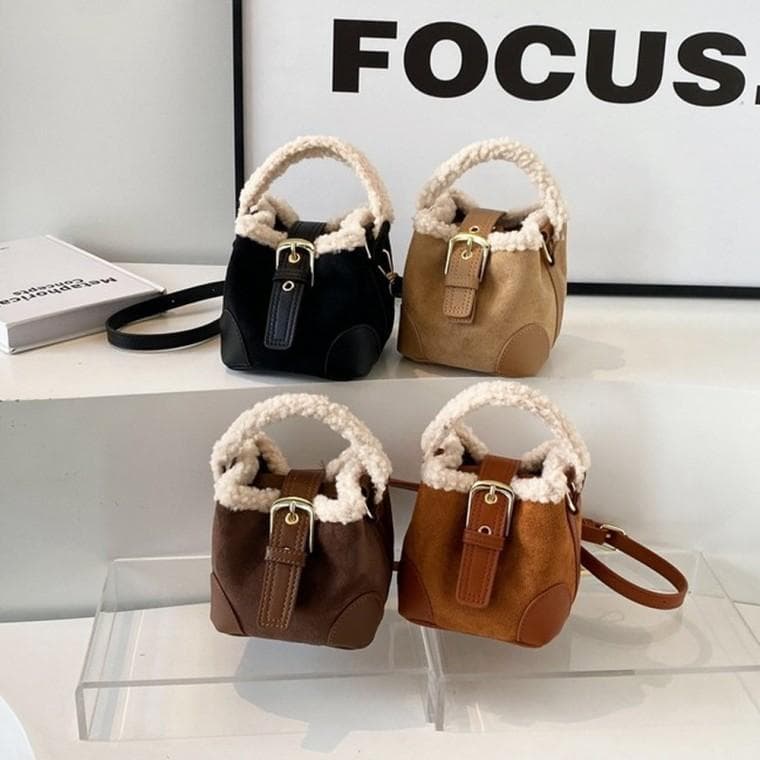 여성 가을 겨울 스웨이드 뽀글이 미니백