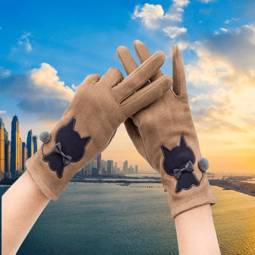 썬스테이 여성겨울 고양이운전장갑 핸드폰 터치가능