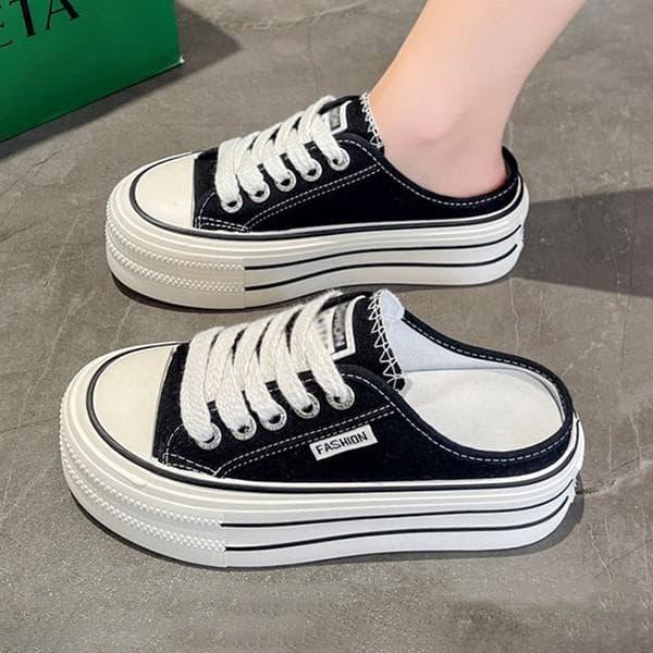 여성 2컬러 키높이 통굽 스니커즈 뮬 LK-K21