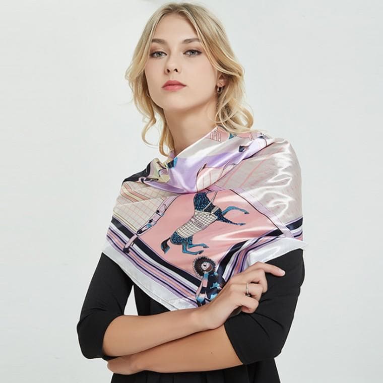 올리비아 사각 스카프 간절기 여자스카프 (바이올렛)