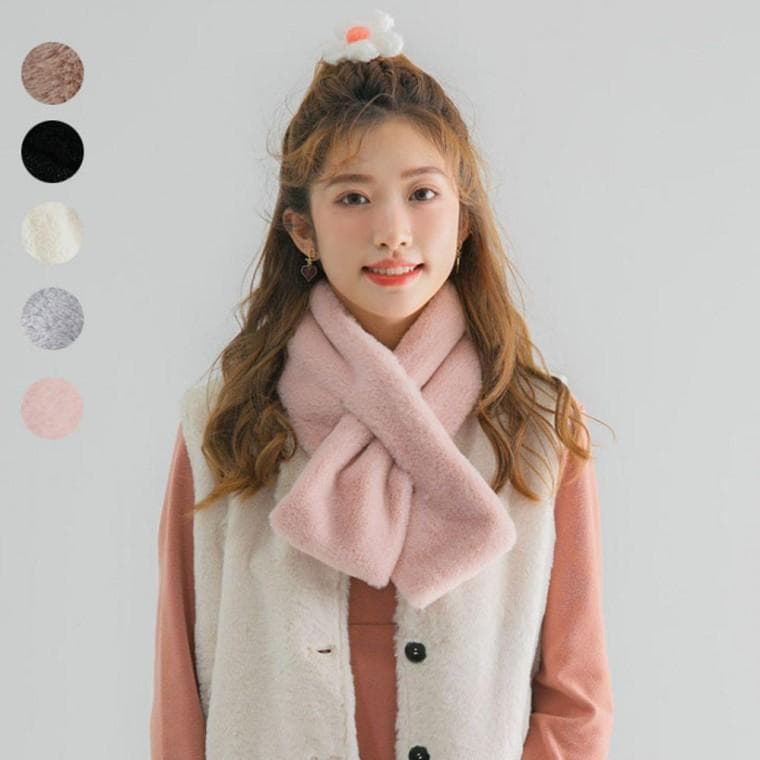 쁘띠 머플러 털목도리 겨울 스카프 털머플러 여성 귀여운 숏머플러 따뜻한 인조털 넥워머