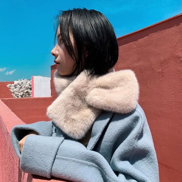 잔솔 쁘띠 털목도리 밍크 페이크퍼 에코 미니 숏 짧은