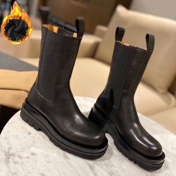 여성 기모안감 캐주얼 통굽 패션 털 첼시부츠 TT8112