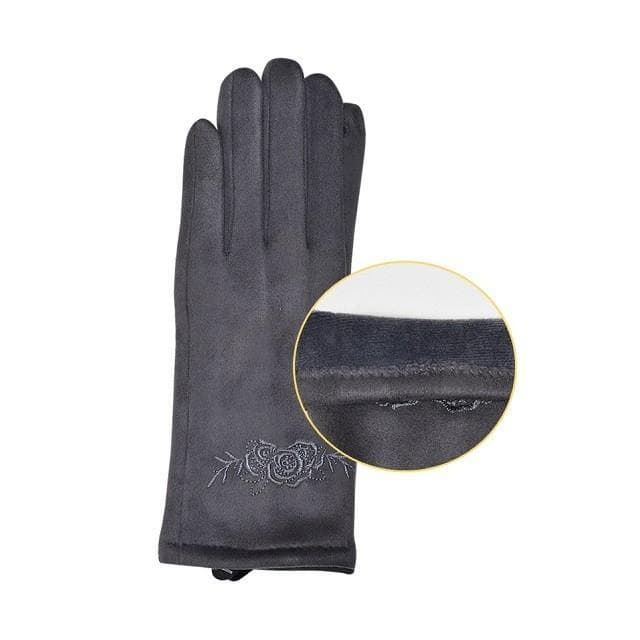 로즈 자수 기모안감 여성 겨울장갑 패션장갑