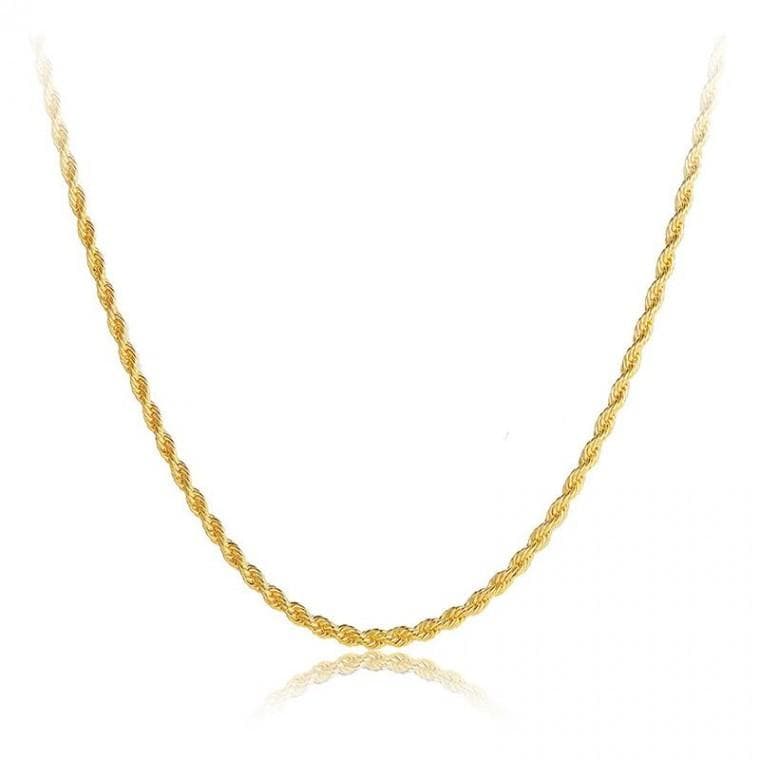 여성 18k 특수 압축 도금 여자 목걸이 쥬얼리 꽈베기 체인 특수 팬던트 증정 / 무알러지 변색없는 골드