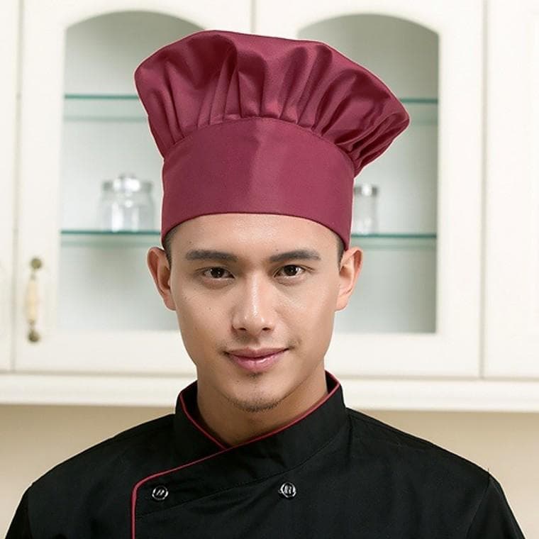 셰프 위생 주방모자 식당 조리모자 2p세트(레드와인)