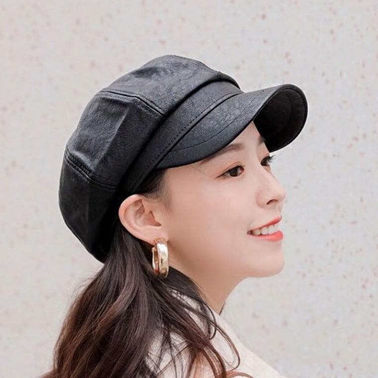 심플 레더 디자인 여자 외출 패션 모자 예쁜 보이스캡