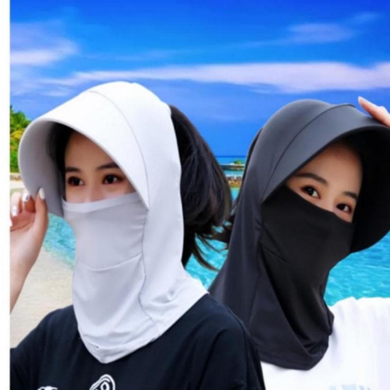 햇빛 차단 스카프 챙모자 연그레이 블랙 나들이 자외선 햇빛 썬캡