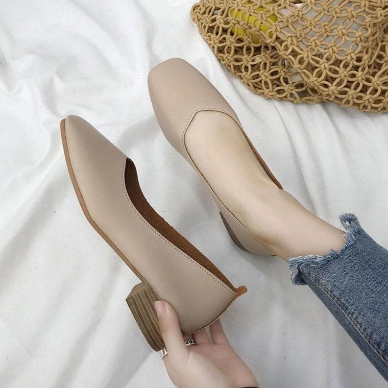 단정한 여성 디자인 오피스룩 데이트룩 펌프스 슈즈 발편한 단화 플랫 슈즈5cm 구두