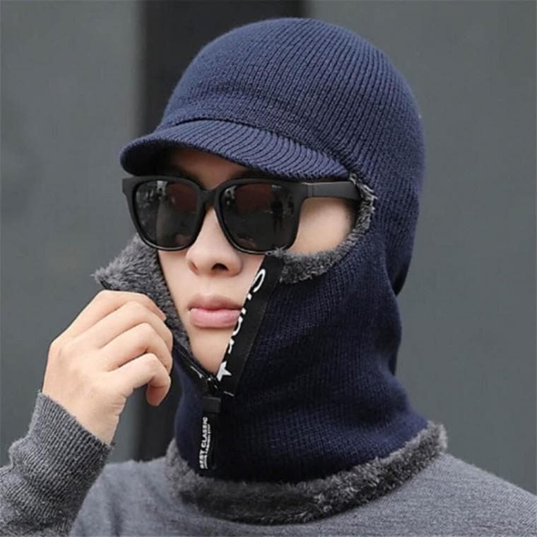 안감 전체 기모 지퍼가 달린 겨울 방한모자(남여공용)