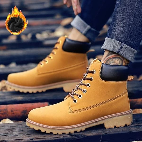 남성 캐주얼 패션 코디 높은굽 기모 방한 워커 ZG-G55