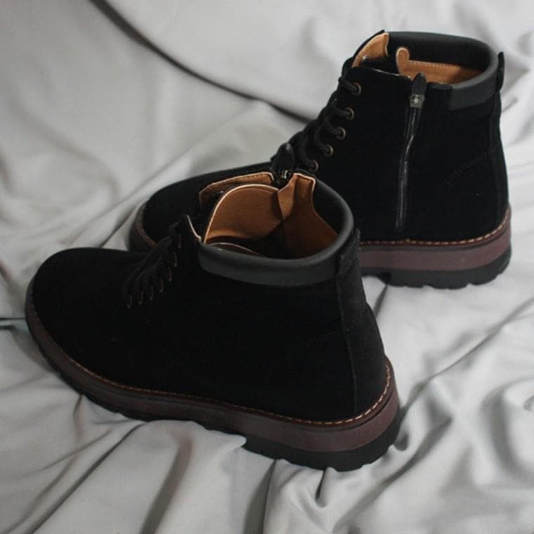 가을 겨울 남성 국산 발편한 키높이 스웨이드 남자 워커 슈즈