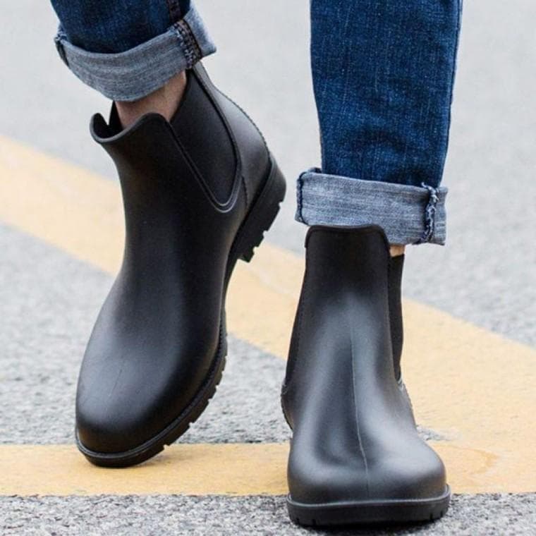남자 남성 방수 레인 부츠 첼시 장마철 장화 신발