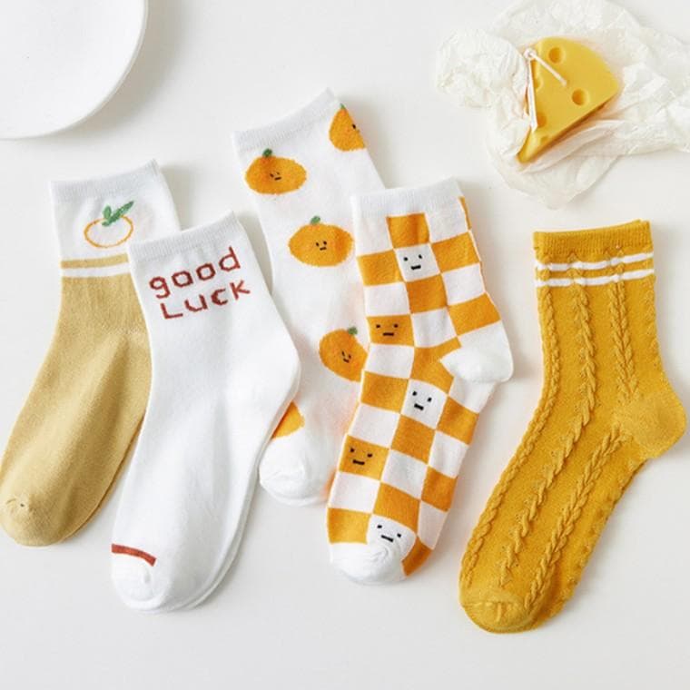 오렌지통통 중목양말 5개세트