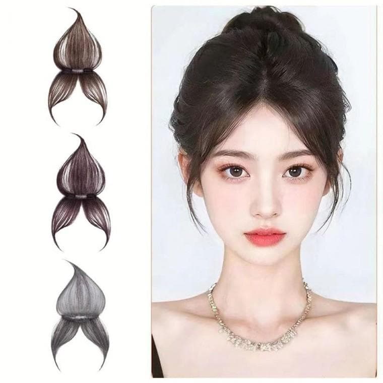 얇은 똑딱이 부분가발 헤어피스 앞머리 간편 정수리 앞머리 간편 가발 부분