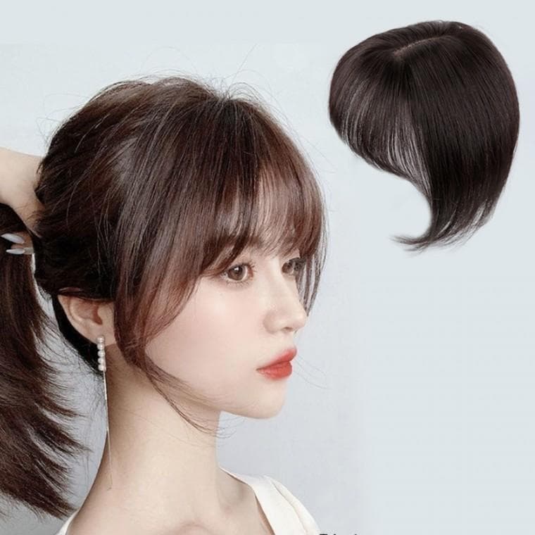 탑커버 앞머리 정수리가발 중형/25cm 다크브라운