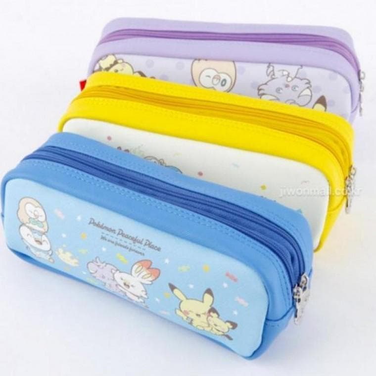 천필통 대용량필통 문구 1개 초등학생 랜덤 더블 봉제필통 팬시