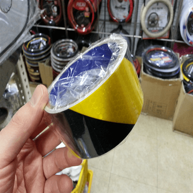 사선 반사테이프(검/노)40 빛반사 반사지 교통안전