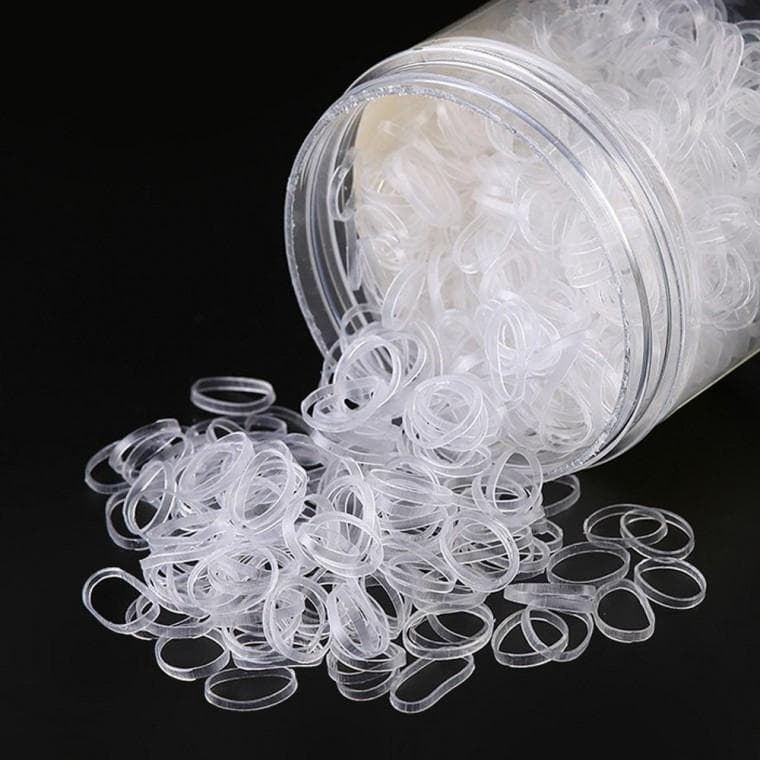 대용량 투명 고무줄 1통(1000개) 직경1.5cm 보자기 낚시 흰색 작은 포장 머리