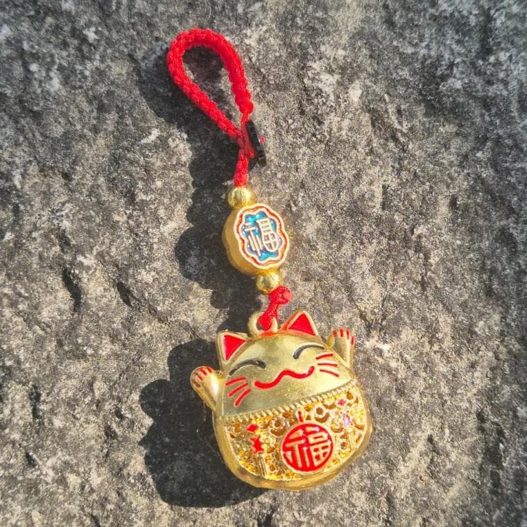 행운 부적 고양이 키링 액막이 재물운 가방 키홀더