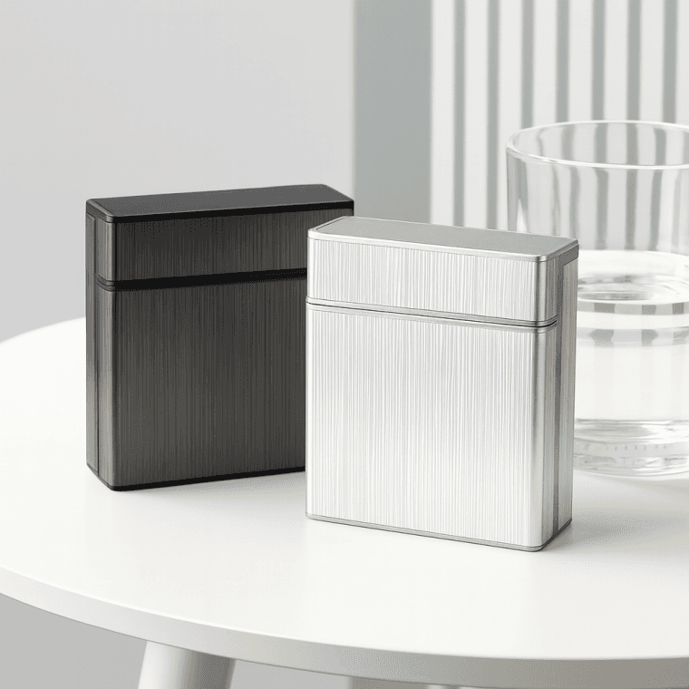 프리미엄 원터치 오픈 메탈 담배 케이스 40구